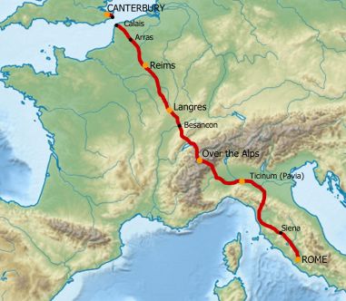 Route of the Via Francigena