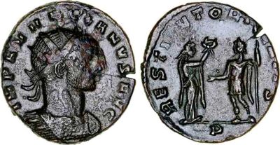 Bronze antoninianus of Aurelian (Romanorum stock)