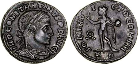 Bronze coin of Constantine, Sol reverse, minted in Rome AD 314 (ex Romanorum stock)