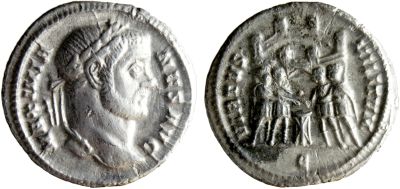 Silver argenteus of Maximianus issued from Rome, RIC 40b (ex Romanorum stock)